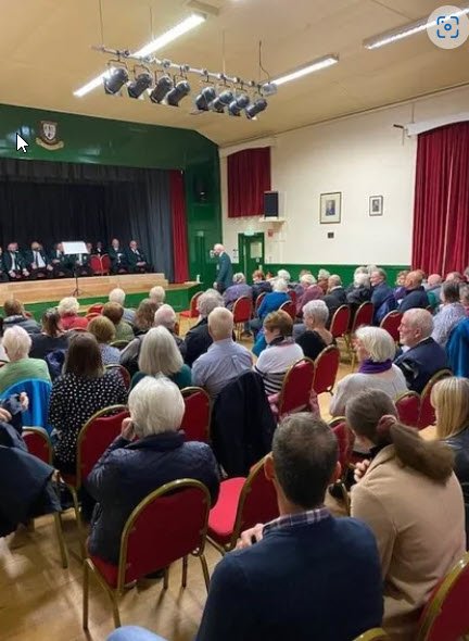 Audience in Victoria Hall, Llanwrtyd Wells